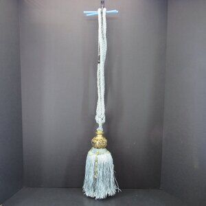 Decorative Tassles Curtain Tie Backs Silver Blue Color 30" Length